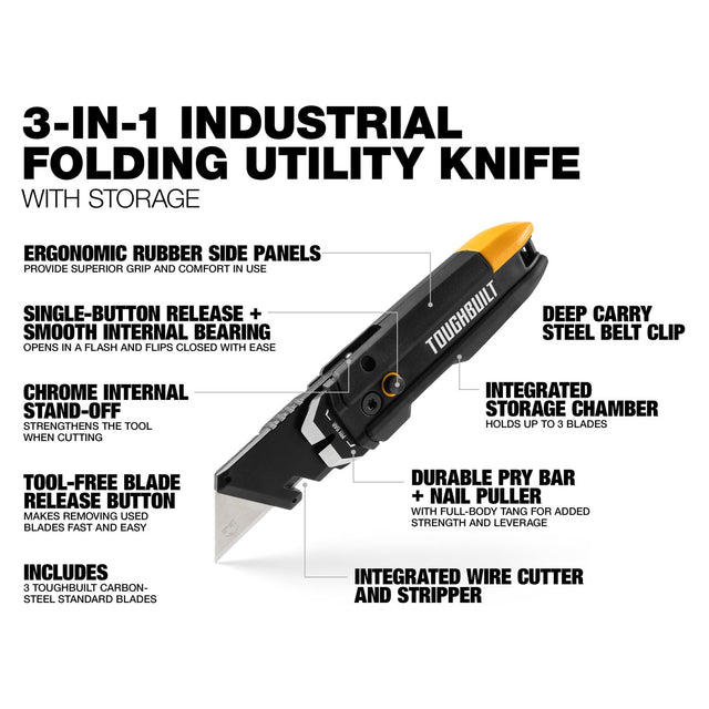 Prybar Utility Cutter Knife with Blade Storage