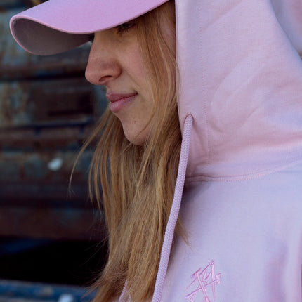 'Zunft' - Cropped Hoodie rosa